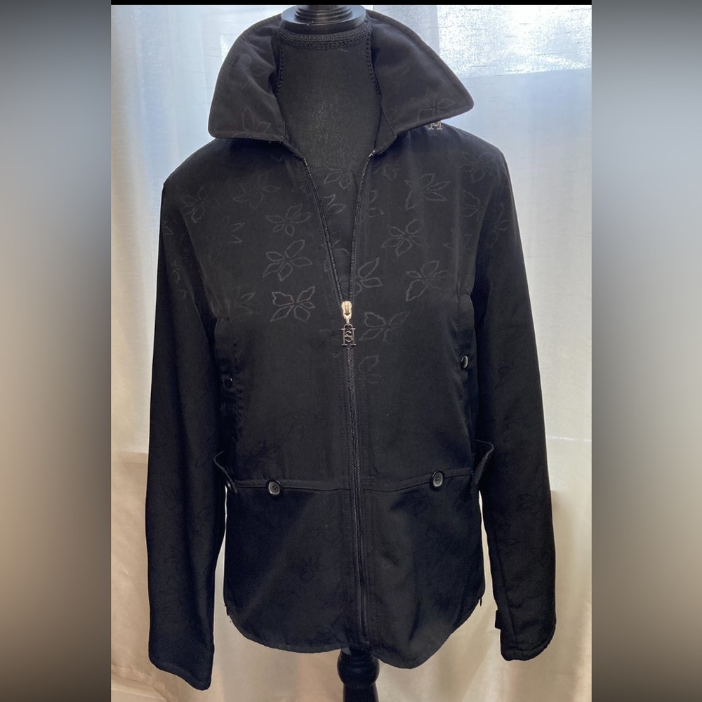 Sport Haley Light Jacket Size S Black with Flower Print.